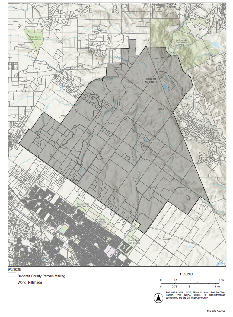 West Sonoma Mountain Firewise Community Boundary Map
